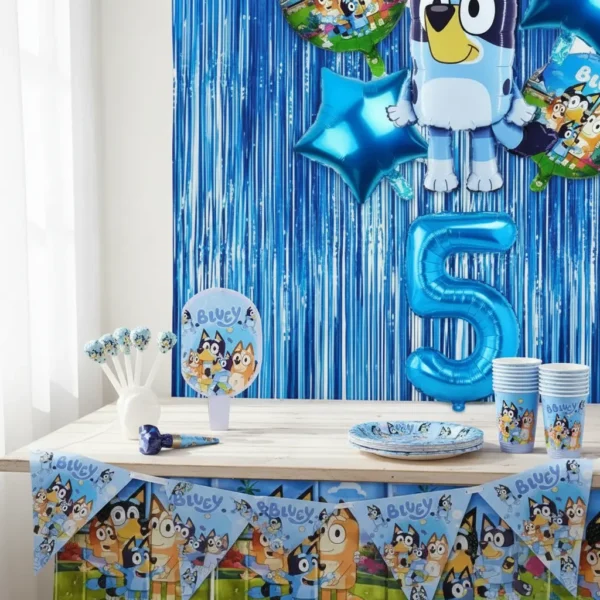 Kit Decoración Bluey X24 Cortina + Vela Decoración Full