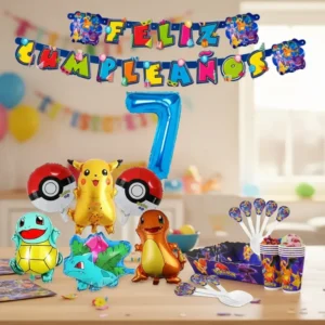 Kit Decoración Pokemon X48 + Bouquet X6 + Numero