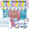Kit Decoración Cinnamoroll X 12 + Bouquet + Cortinas + Globo