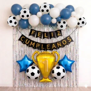 Kit Decoración Equipo Millonarios Fc Globos Cumpleaños Fiesta