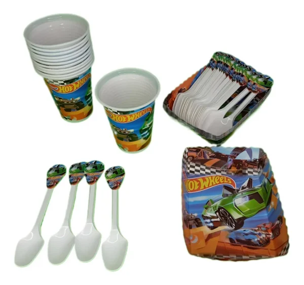 D_NQ_NP_2X_687689-MLA106810003131_022026-F Kit de Decoración Hot Wheels Premium para Cumpleaños