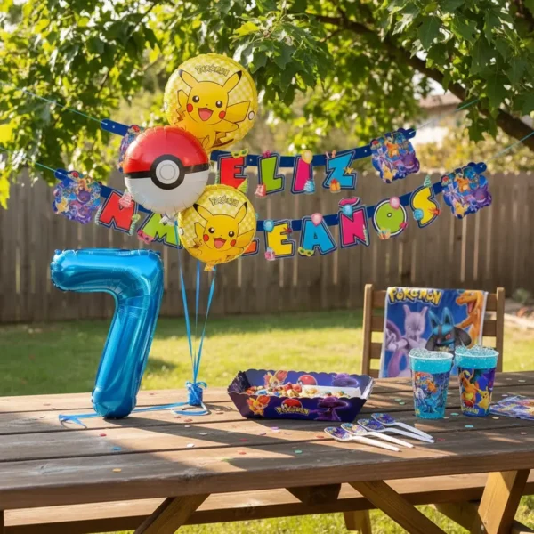 Kit Decoración Pokemon Pikachu X24 + Bouquet + Número