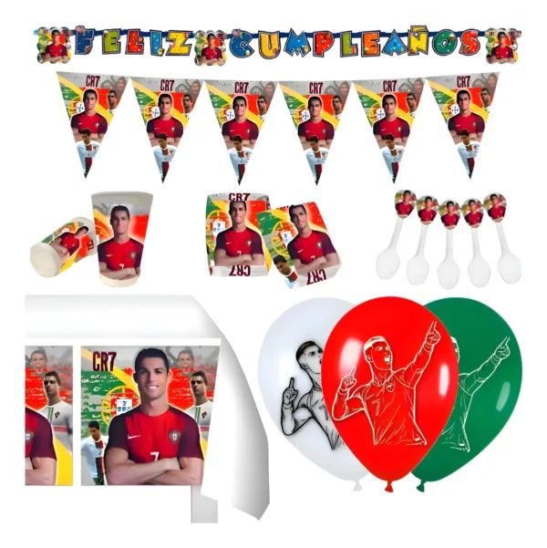 Kit Decoración Fiesta - Cristiano Ronaldo Portugal Cr7 X 12