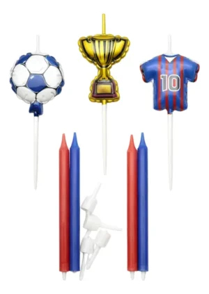 Velas Metalizadas Cumpleaños Futbol Barcelona X7uni