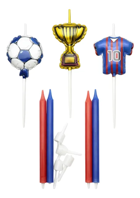 Velas Metalizadas Cumpleaños Futbol Barcelona X7uni