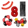 Kit Decoración Globos Formula 1 Número80cm A Elección + látex