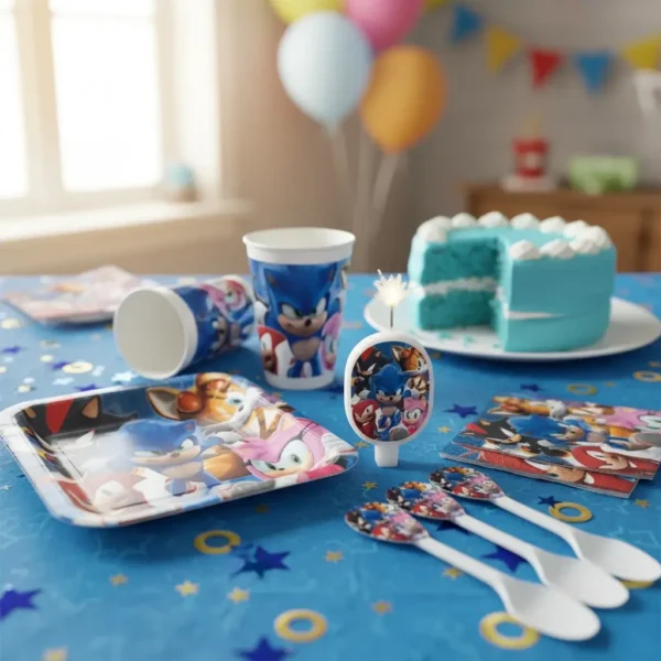 D_NQ_NP_2X_705727-MCO95156536110_102025-F Kit De Fiesta Sonic Para Cumpleaños Niños