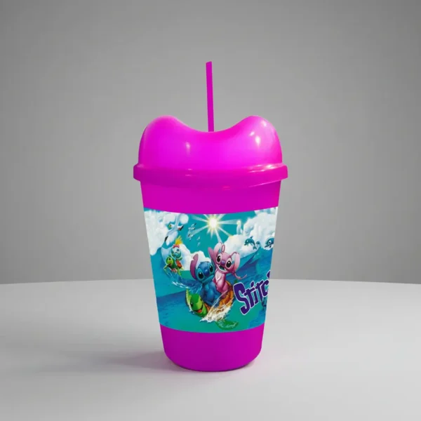 Vaso Pitillo Para Niñas X12 Sorpresa Piñata Regalo Fiesta Stitch