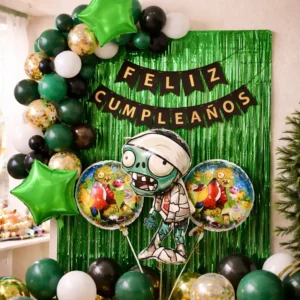 D_NQ_NP_2X_716795-MCO112758496937_062026-F Kit Decoración Zombies Vs Planta Cumpleaños Globos Fiesta