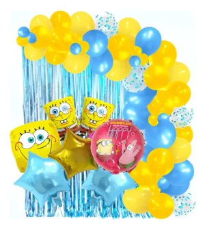 D_NQ_NP_2X_720115-MCO111252407988_052026-F Set Globos Decoración Infantil Temática Bob Esponja 43pzas
