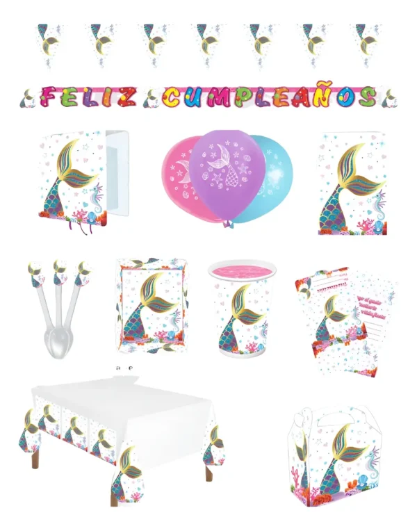 D_NQ_NP_2X_722446-MCO93706626806_102025-F Kit Decoración Piñata Sirena Económica