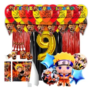 Kit Decoración Naruto X 12 Inv + Bouquet + Cortinas + Globos