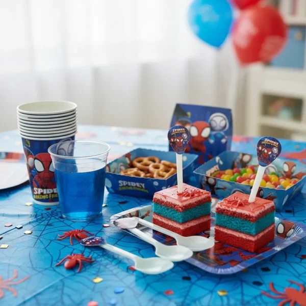 Kit Decoración Spidey X12 Vasos + Plato + Cuchara