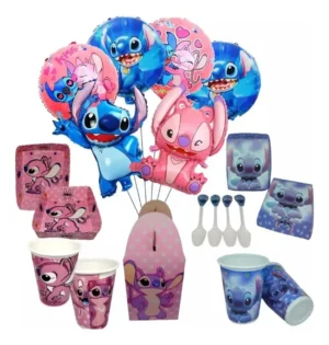 Decoración Completa Globos Angel Y Stitch