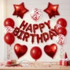 Kit De Decoración Cumpleaños Happy Birthday Rojo