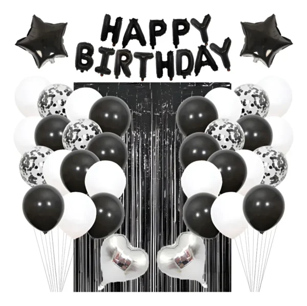 Kit De Decoración Globos Negros Para Fiesta De Cumpleaños