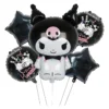 Globos Metalizados Kuromi Negro 65cm Pack 5 Unidades Fiestas Premium