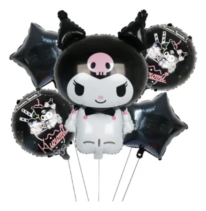 D_NQ_NP_2X_730438-MLA99483686248_112025-F (1) Globos Metalizados Kuromi Negro 65cm Pack 5 Unidades Fiestas Premium