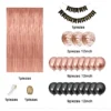 Kit Decoración Para Fiesta Cumpleaños Oro Rosa Y Negra
