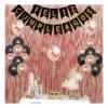 Kit Decoración Para Fiesta Cumpleaños Oro Rosa Y Negra