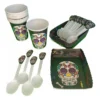 Kit Decoración Katrina Halloween X12 Vasos + Plato + Cuchara