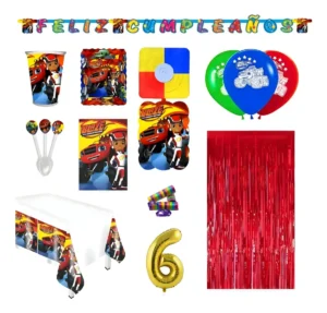 D_NQ_NP_2X_734866-MCO106017474387_012026-F Kit Infantil Decoración Fiesta - Blaze Monster Machines X36