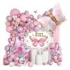 Arcos De Globos Decoración Temática De Mariposa 80cm 74pzas Color Rosa Arco