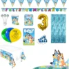 Kit Infantil Decoración Fiesta - Bluey Y Bingo X36 Invitados
