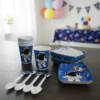 D_NQ_NP_2X_740792-MLA107035036053_022026-F Kit Decoración Astronauta X24 Vasos + Plato + Cuchara