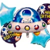 Set X5 Globos Metalizado Astronauta Espacial Fiesta Bouquet