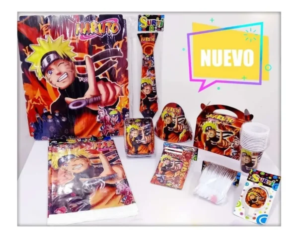 Kit Decoración Piñata Fiesta Infantil Naruto x12 inv