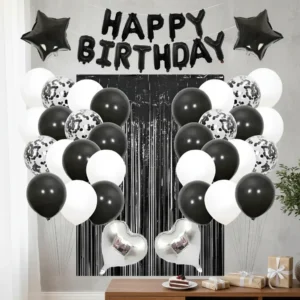 Kit De Decoración Globos Negros Para Fiesta De Cumpleaños