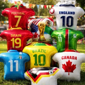 Globo Metalizado Mundial Camisas Decoración Mundial 2026 X 6