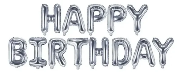 Globos Happy Birthday Feliz Cumpleaños Plata