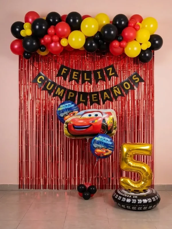 Kit Decoración Cars Rayo Mcqueen Cumpleaños Fiesta Globos