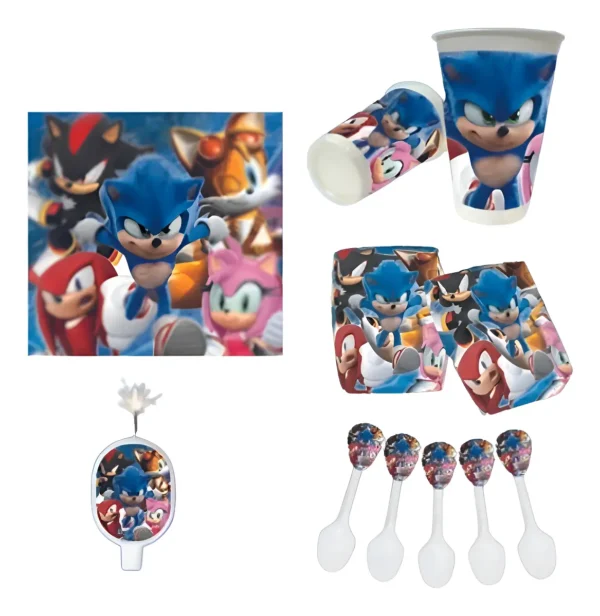 D_NQ_NP_2X_778932-MCO95593165215_102025-F Kit De Fiesta Sonic Para Cumpleaños Niños