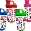 Vaso Pitillo Marinero X6 Termo Sorpresa Fiesta Infantil Azul