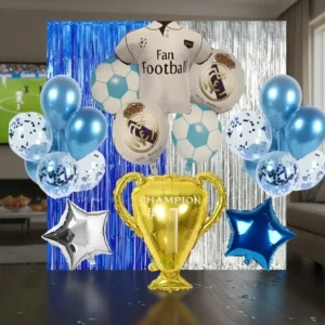 Kit De Decoración Fiestas Temática Real Madrid 24pzas