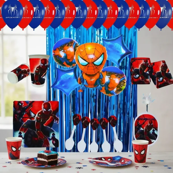 Decoración Completa Globos Spiderman Para Cumpleaños