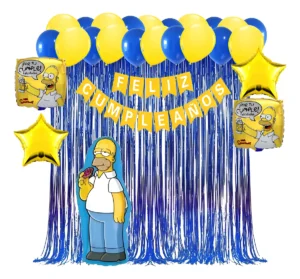 D_NQ_NP_2X_788427-MCO93185108023_092025-F Set De Globos Decoración Temática Homero Simpson 38pzas