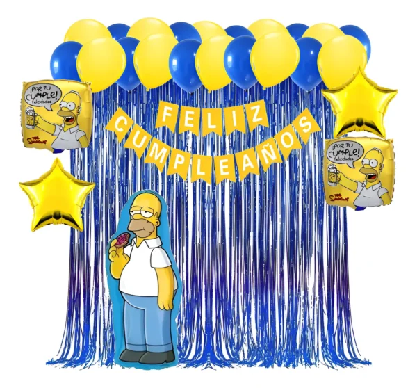 Set De Globos Decoración Temática Homero Simpson 38pzas