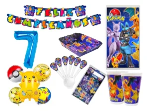 Kit Decoración Pokemon Pikachu X12 + Bouquet + Número