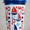 Vaso Pitillo Marinero X6 Termo Sorpresa Fiesta Infantil Azul