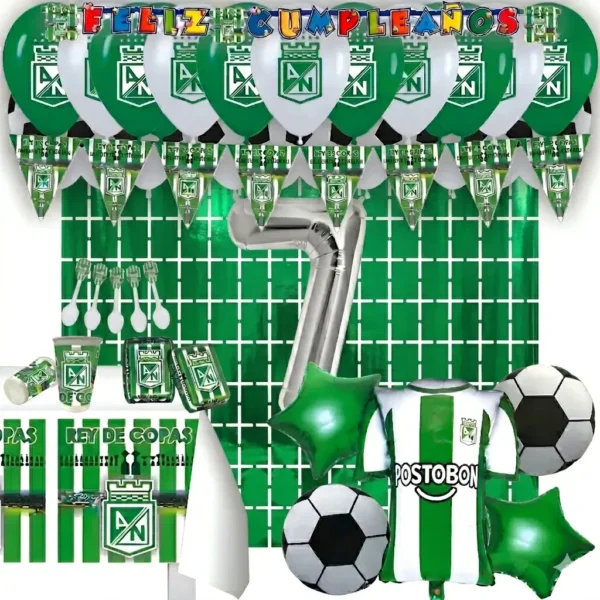 Kit Decoración Atlético Nacional X 20 + Bouquet + Cortinas