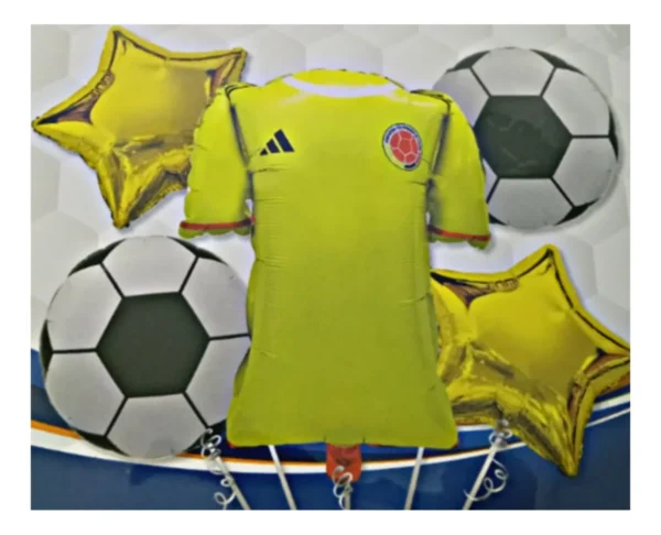 Kit Decoración Fútbol Selección Colombia Globos Cumpleaños