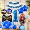 Kit Decoración Globos Roblox Azul + Número
