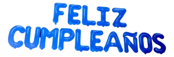 Globos Letras Feliz Cumpleaños Metalizado 80cm Azul Premium Fiesta
