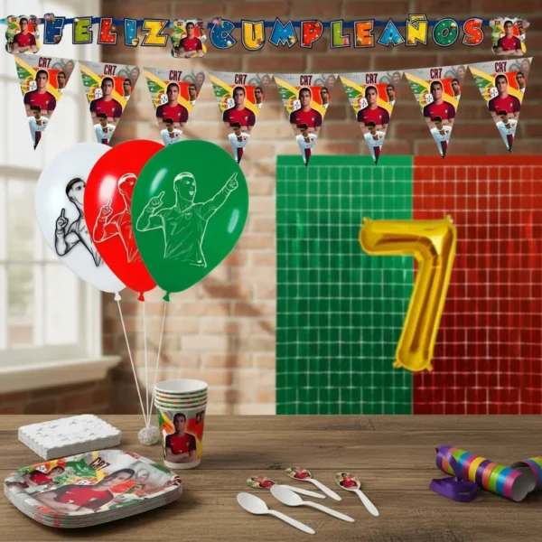 Kit Decoración Fiesta - Cristiano Ronaldo Portugal Cr7 X 36