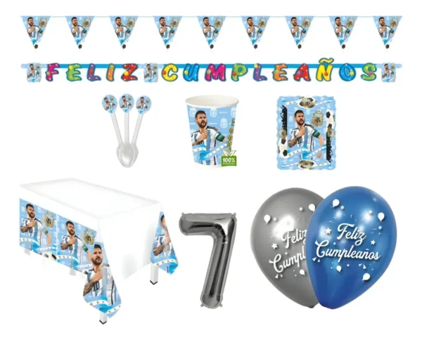 Kit Decoración Fiesta - Lionel Messi Argentina X20