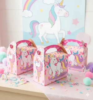 Caja Cajita Feliz Sorpresa X12 Unidades Unicornio Niña